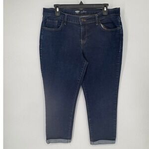 Old Navy Jeans Womens 12 Dark Wash Excellent Stretch Regular Standard Cuffed